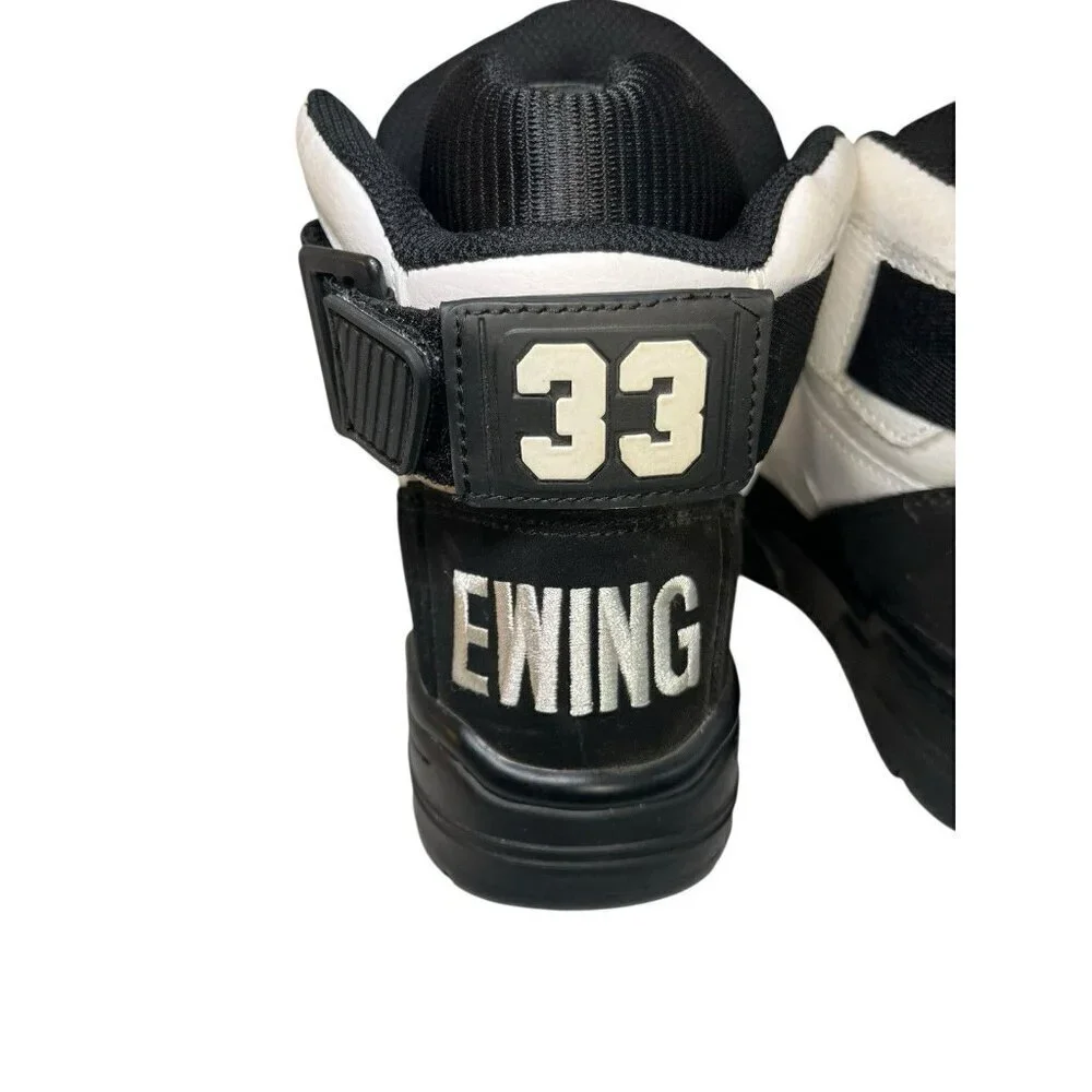 Patrick Ewing Athletics 33 Hi Sneaker Black/White/Silver Men's 7 Retro Style